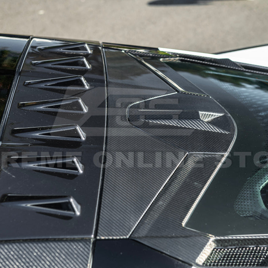 2020-Up Corvette C8 DRY CARBON FIBER Windshield Upper Molding Trim