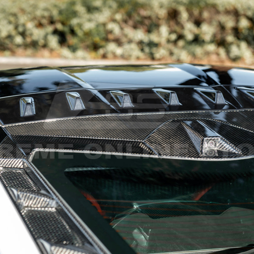 2020-Up Corvette C8 DRY CARBON FIBER Windshield Upper Molding Trim