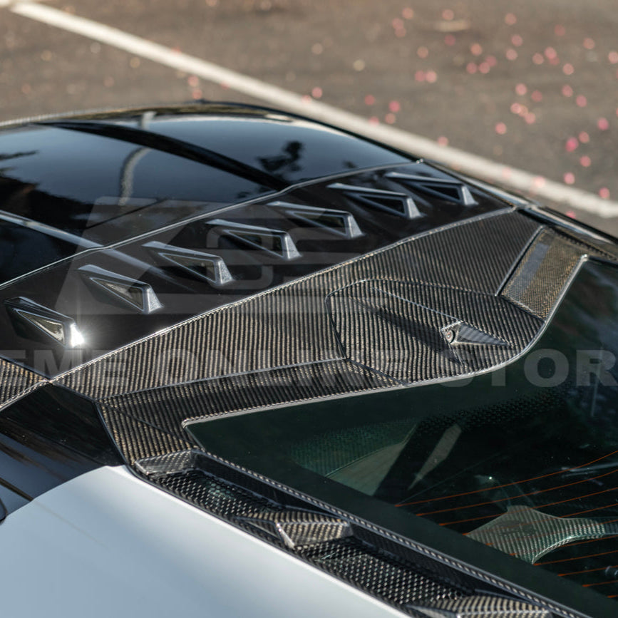 2020-Up Corvette C8 DRY CARBON FIBER Windshield Upper Molding Trim