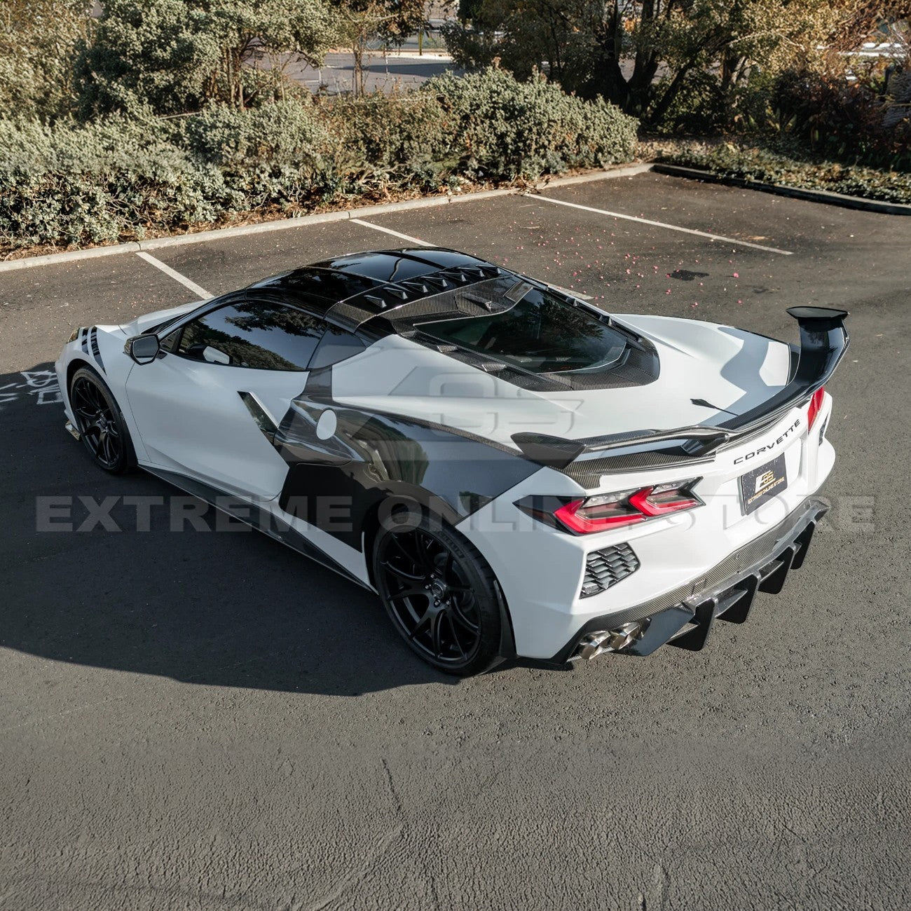 2020-Up Corvette C8 DRY CARBON FIBER Windshield Upper Molding Trim