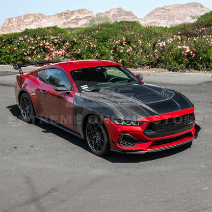 2024-Up Ford Mustang Front Super Snake Style Bumper Hood Vented Cover