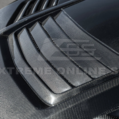 2024-Up Ford Mustang Front Super Snake Style Bumper Hood Vented Cover