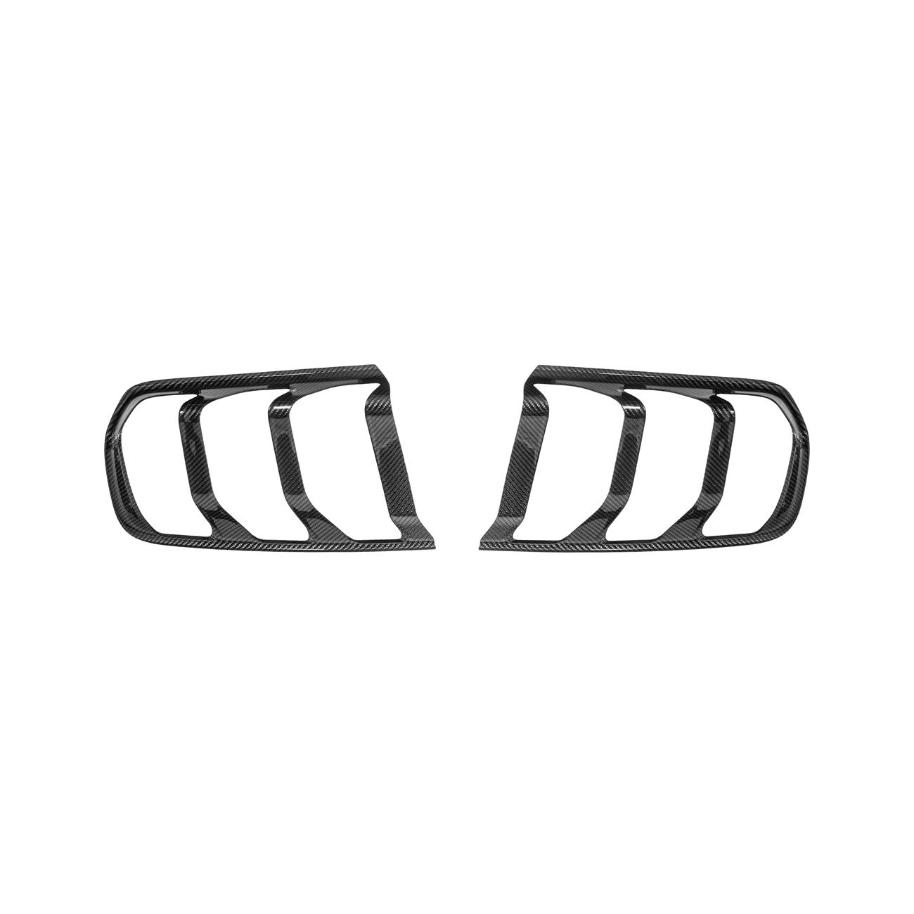 2015-17 Ford Mustang DRY CARBON FIBER Rear Tail Light Trim Bezel Cover Pair