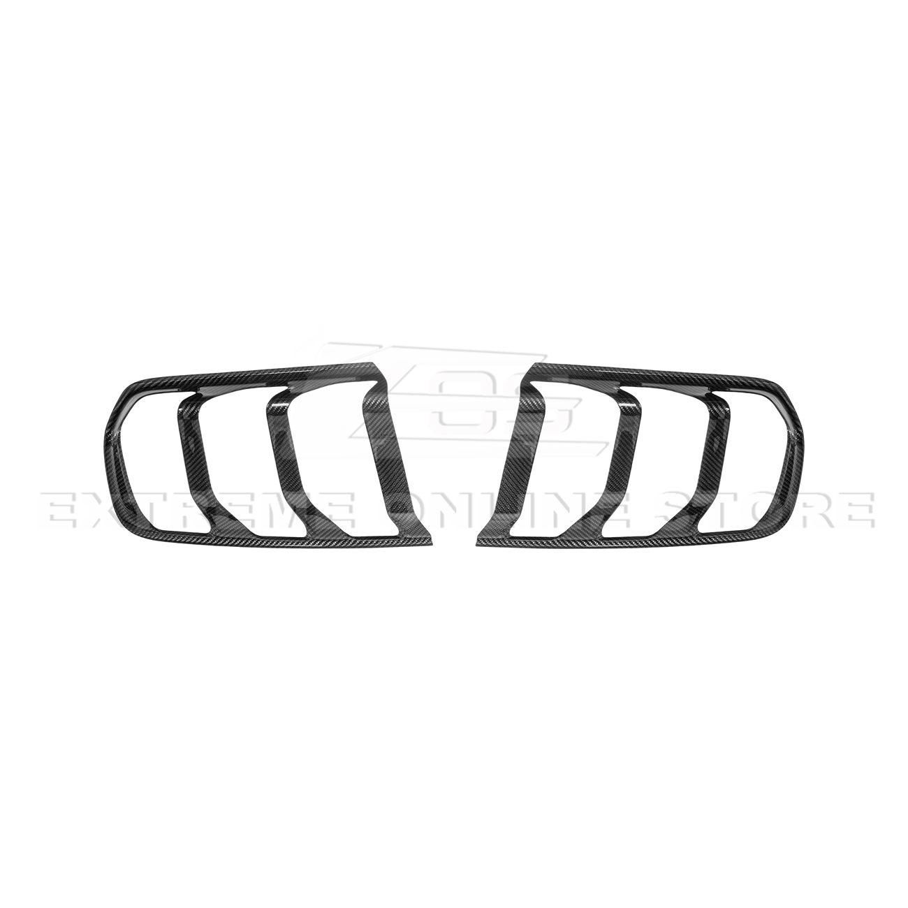 2015-17 Ford Mustang DRY CARBON FIBER Rear Tail Light Trim Bezel Cover Pair