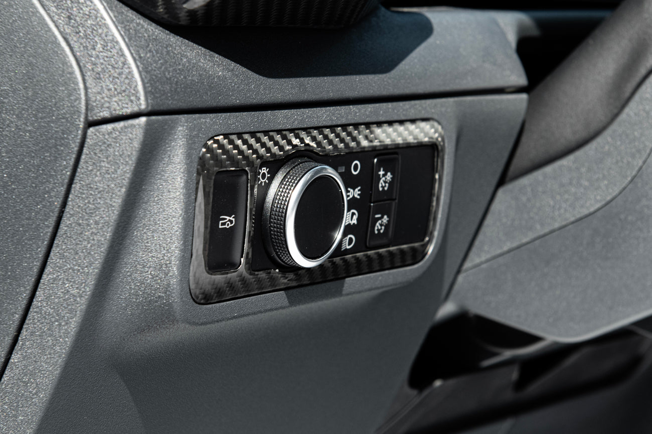 2021-Up Mustang DRY CARBON FIBER Head Light Control Panel Trim