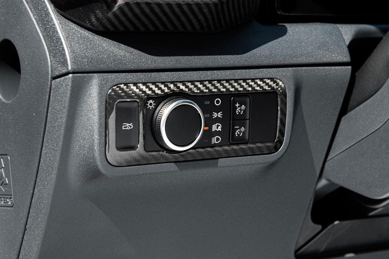 2021-Up Mustang DRY CARBON FIBER Head Light Control Panel Trim
