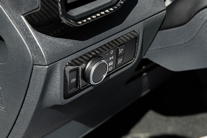2021-Up Mustang DRY CARBON FIBER Head Light Control Panel Trim