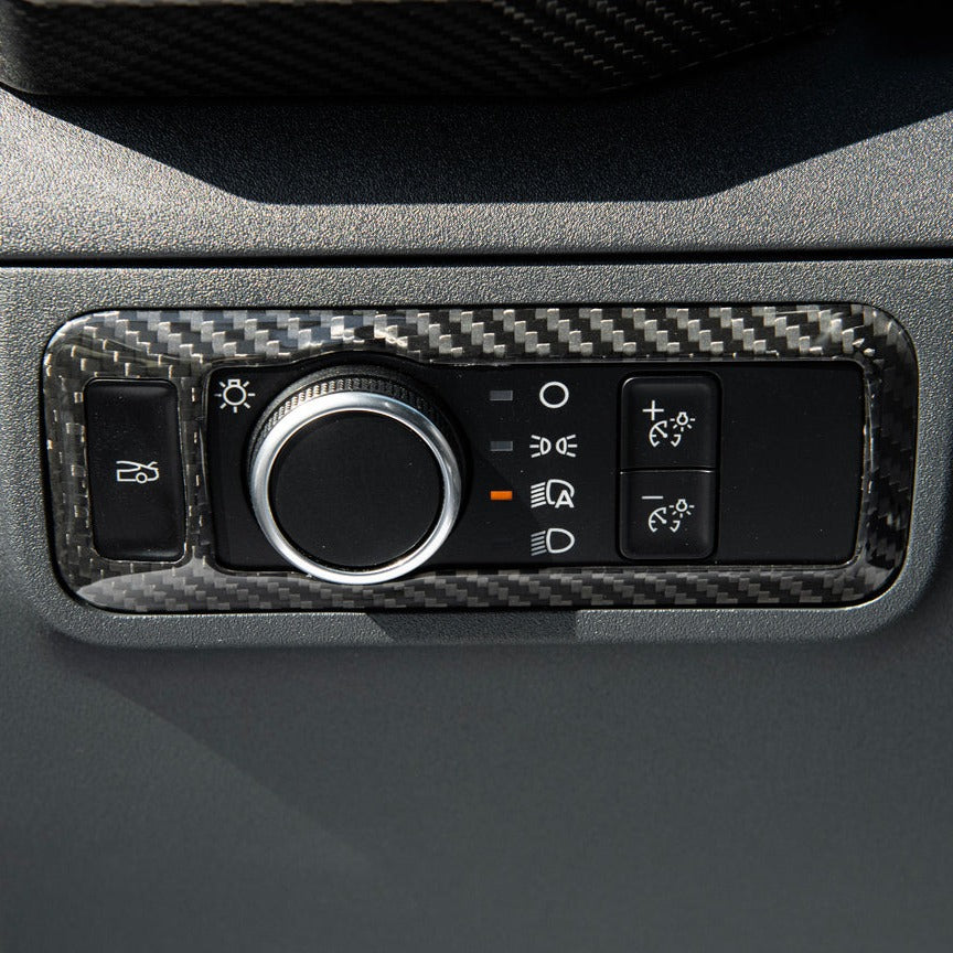 2021-Up Mustang DRY CARBON FIBER Head Light Control Panel Trim