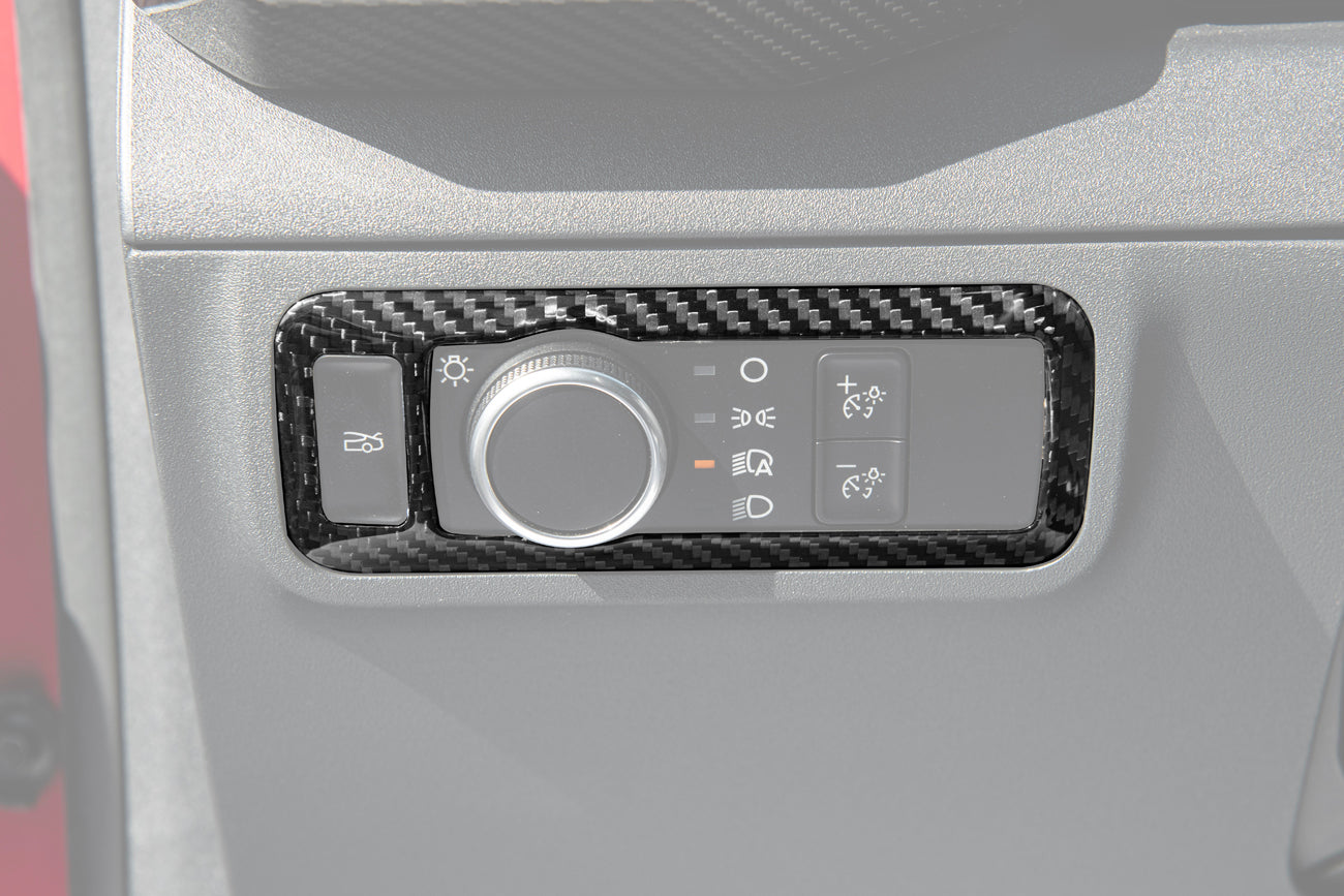 2021-Up Mustang DRY CARBON FIBER Head Light Control Panel Trim