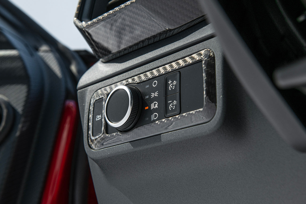 2021-Up Mustang DRY CARBON FIBER Head Light Control Panel Trim