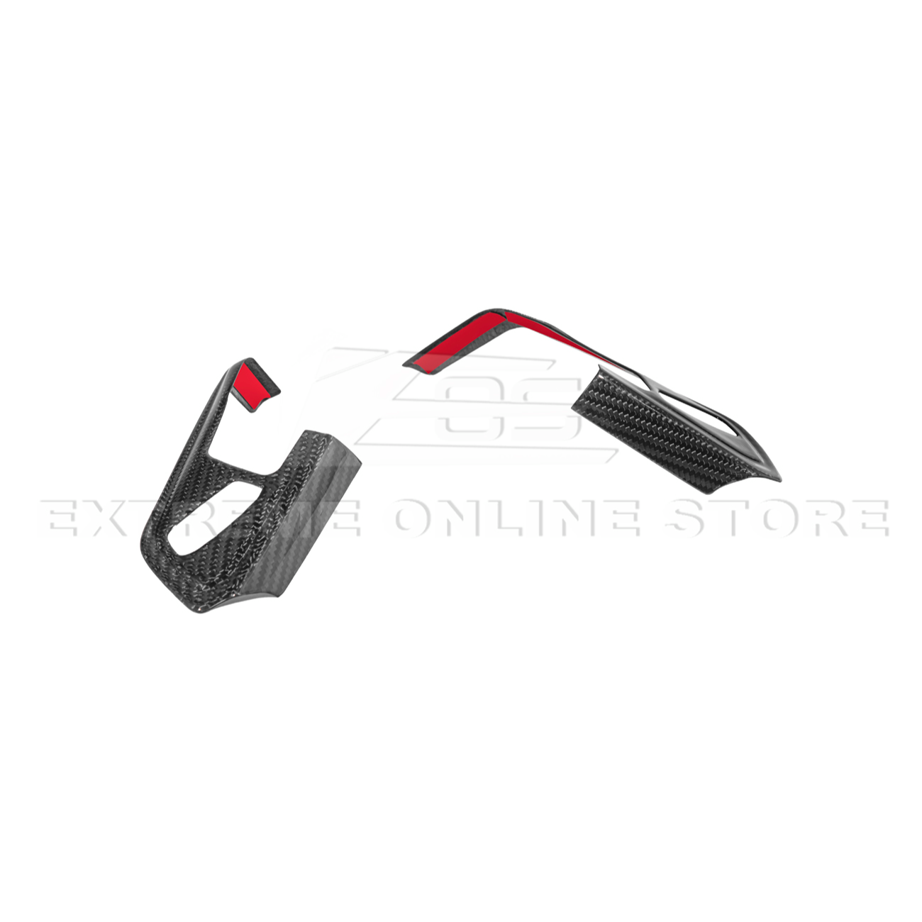 Corvette C8 DRY CARBON FIBER Steering Wheel Trim Cover w/ Collison Button