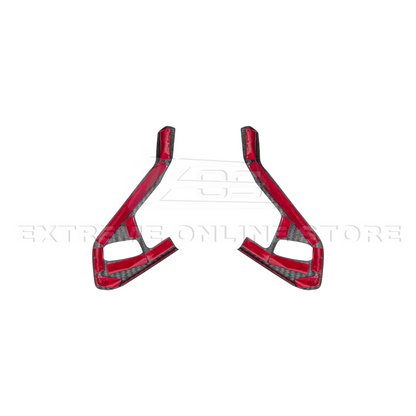 Corvette C8 DRY CARBON FIBER Steering Wheel Trim Cover w/ Collison Button
