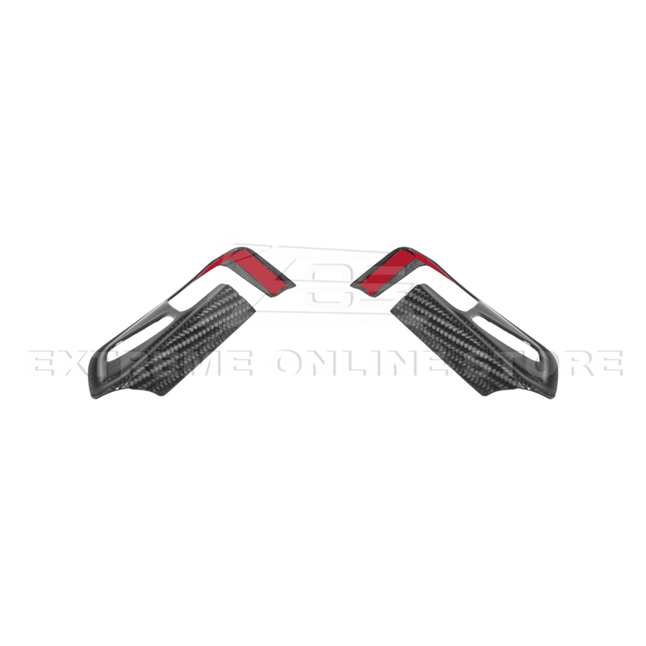 Corvette C8 DRY CARBON FIBER Steering Wheel Trim Cover w/ Collison Button