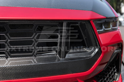 2024+ Ford Mustang GT  Replacement Dry Carbon Fiber Front Grille Cover