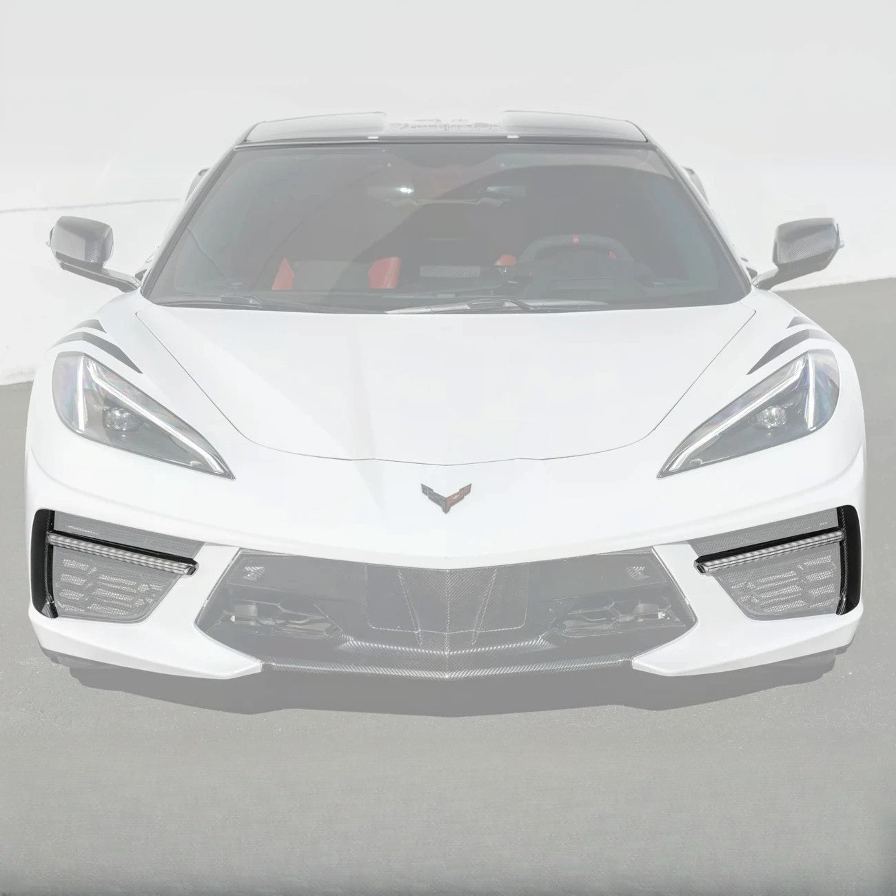 2020-Up Corvette C8 DRY CARBON FIBER Sequential LED DRL Light Bar Bezel Insert
