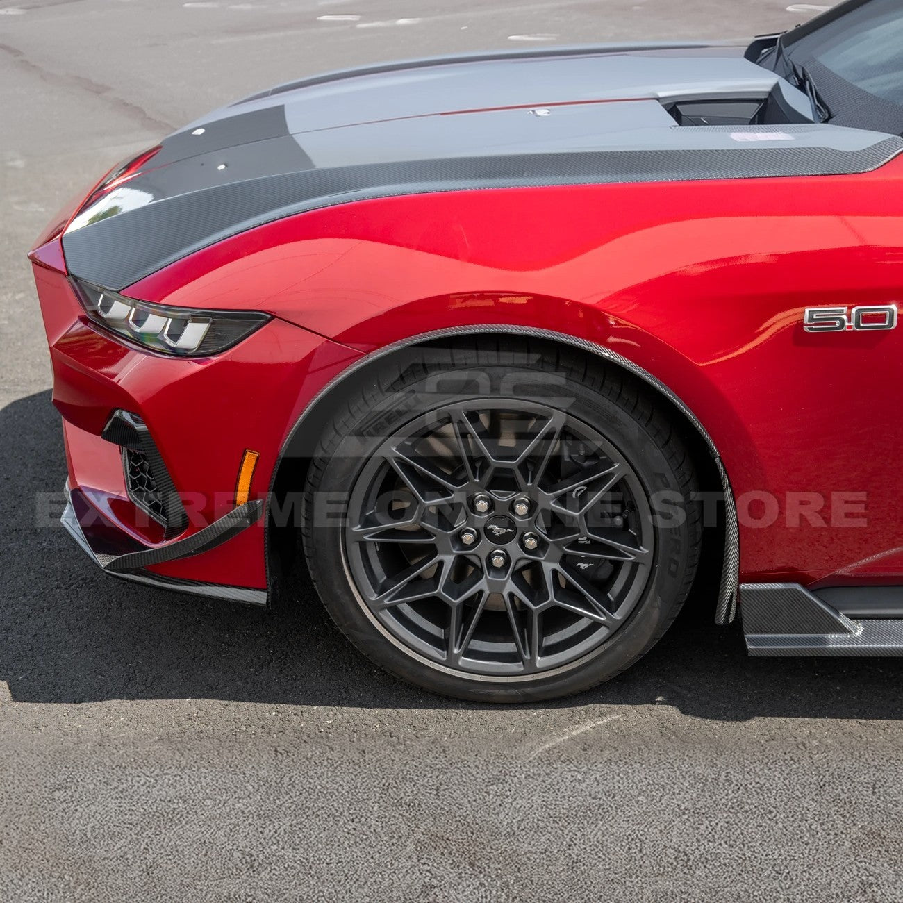 2024+ Ford Mustang DRY CARBON FIBER Fender Flares & Mud Flap