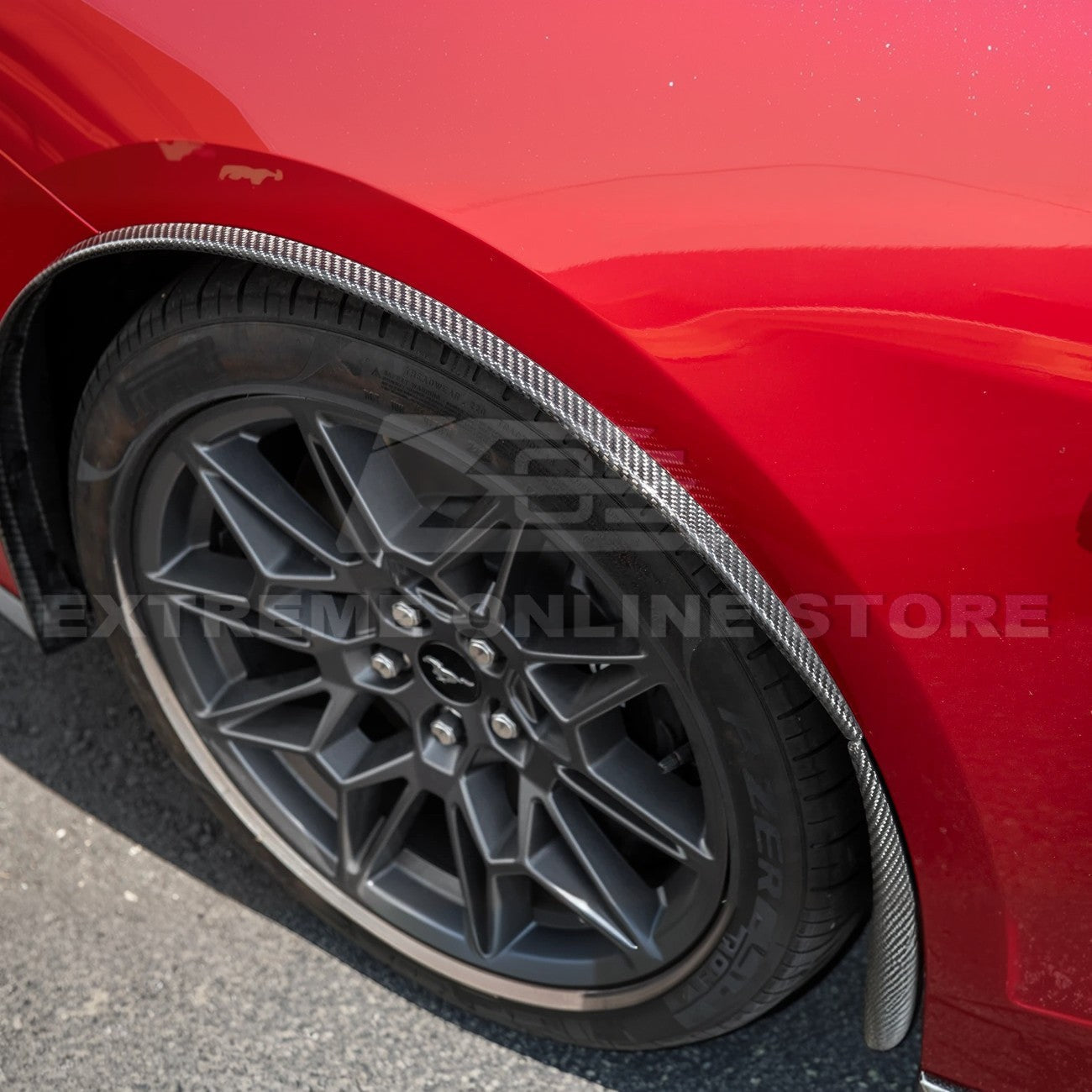 2024+ Ford Mustang DRY CARBON FIBER Fender Flares & Mud Flap