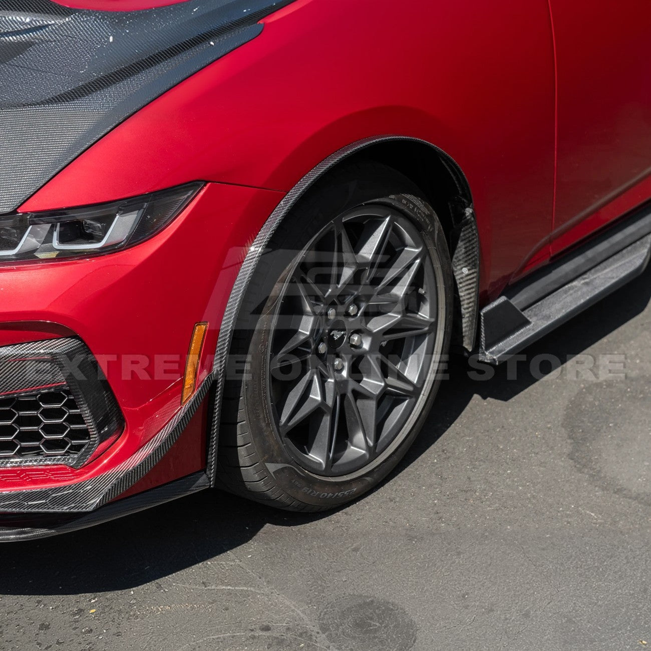 2024+ Ford Mustang DRY CARBON FIBER Fender Flares & Mud Flap