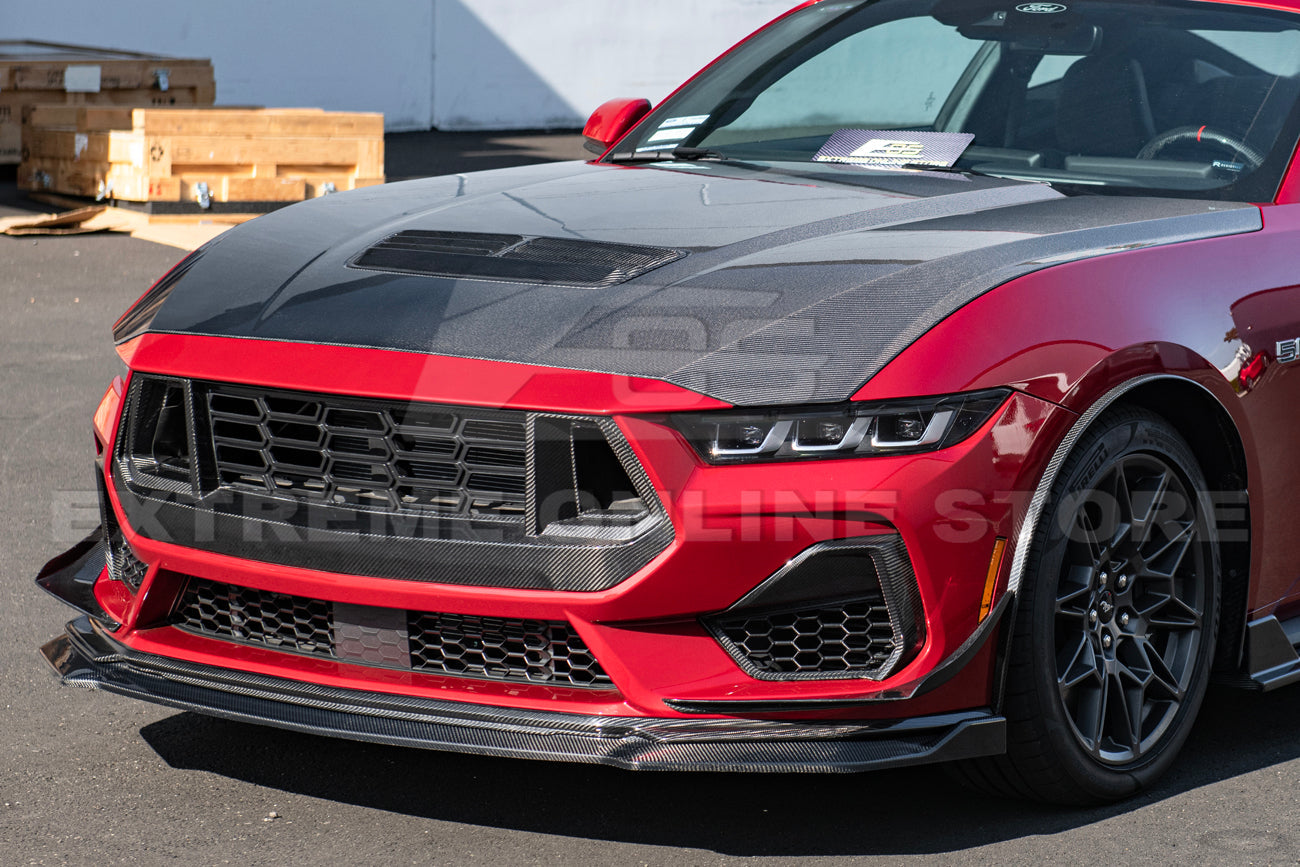 2024+ Ford Mustang GT DRY CARBON FIBER Front Side Grille