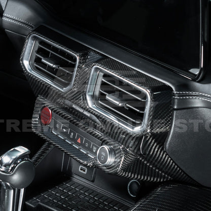 2024-Up Ford Mustang Single Screen Interior DRY CONBON FIBER Center Console Cover