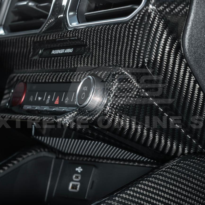 2024-Up Ford Mustang Single Screen Interior DRY CONBON FIBER Center Console Cover