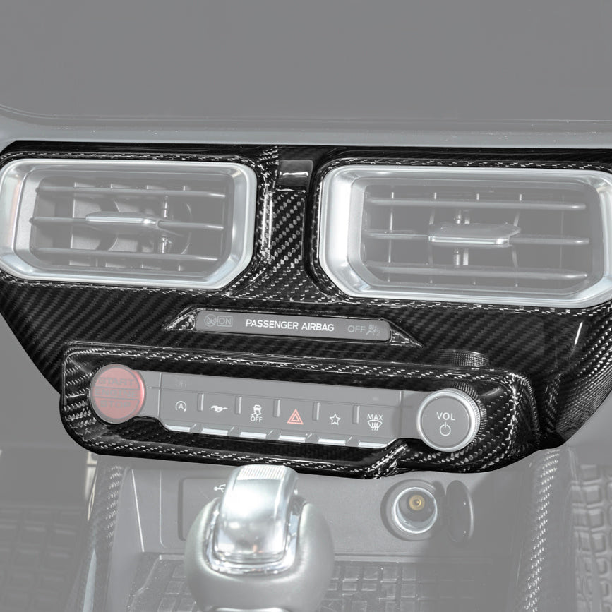 2024-Up Ford Mustang Single Screen Interior DRY CONBON FIBER Center Console Cover