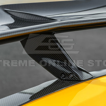 Corvette C8 ZR1 Style DRY CARBON FIBER Rear High Wing Spoiler Bracket