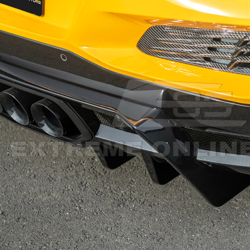2023-Up Corvette C8 Z06 Rear Bumper Finned Diffuser