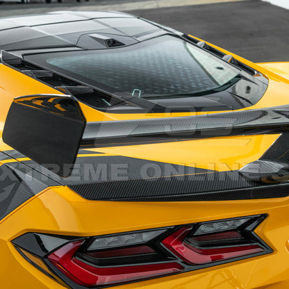Corvette C8 ZR1 Style DRY CARBON FIBER Rear High Wing Spoiler Bracket