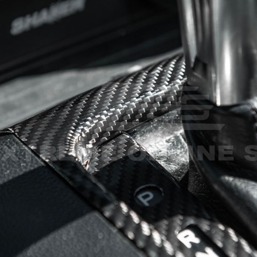 2015-23 Ford Mustang DRY CARBON FIBER Center Gear Shift Panel Trim Cover