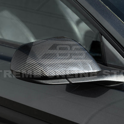 2015-23 Ford Mustang DRY CARBON FIBER Overlay Mirror Cap Cover Pair