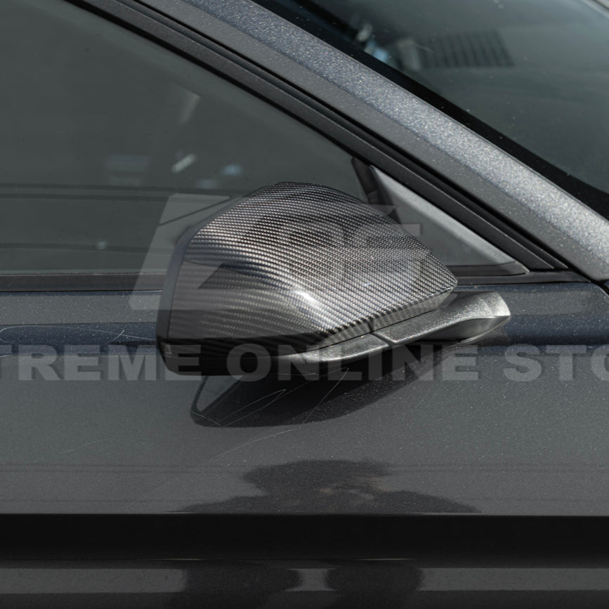 2015-23 Ford Mustang DRY CARBON FIBER Overlay Mirror Cap Cover Pair