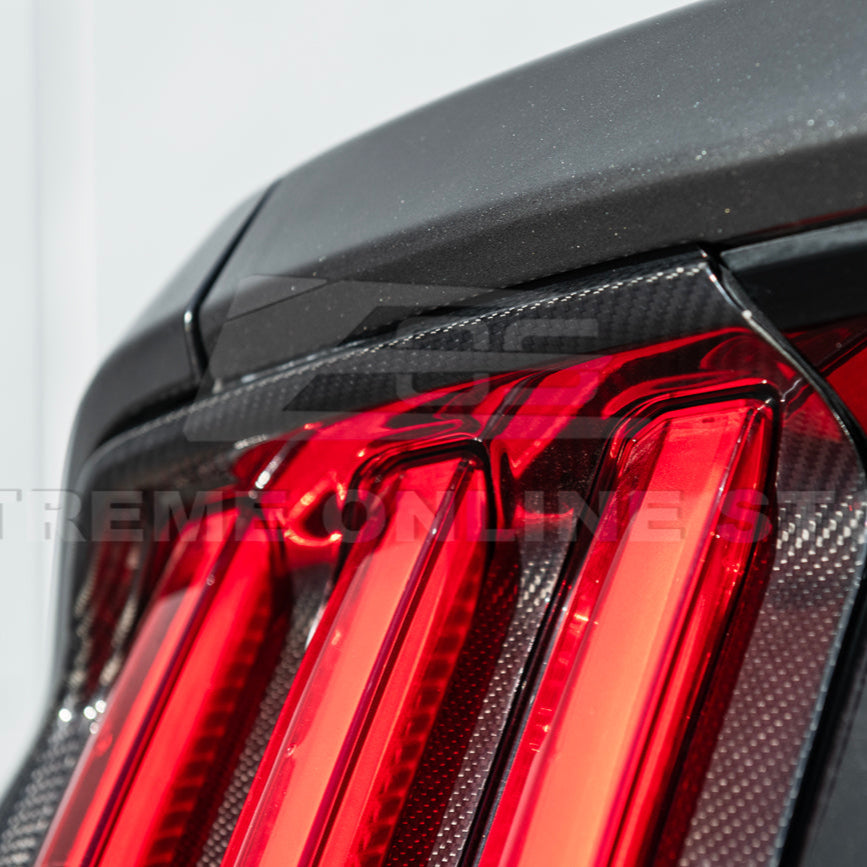 2015-17 Ford Mustang DRY CARBON FIBER Rear Tail Light Trim Bezel Cover Pair
