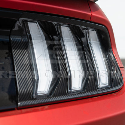 2018-23 Ford Mustang DRY CARBON FIBER Rear Tail Light Trim Bezel Cover Pair