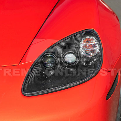 2005-13 Corvette C6 Replacment DRY CARBON FIBER Headlights Housing