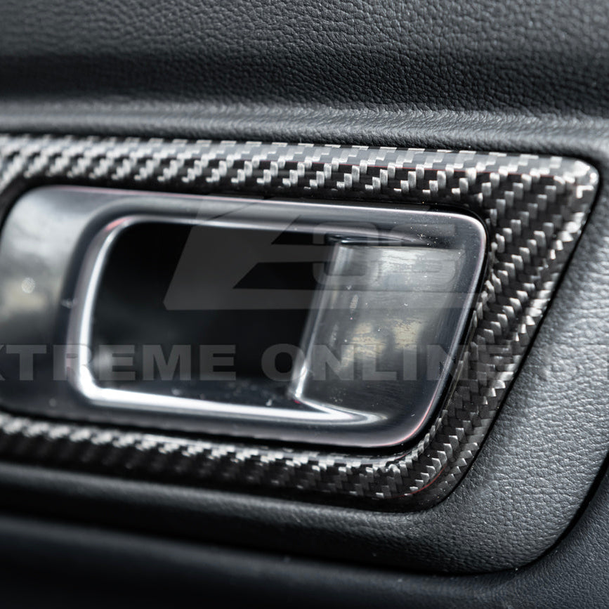 2015-Up Ford Mustang DRY CARBON FIBER Door Handle Panel Cover