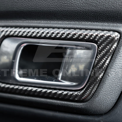 2015-Up Ford Mustang DRY CARBON FIBER Door Handle Panel Cover