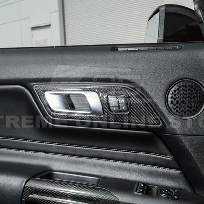 2015-Up Ford Mustang DRY CARBON FIBER Door Handle Panel Cover