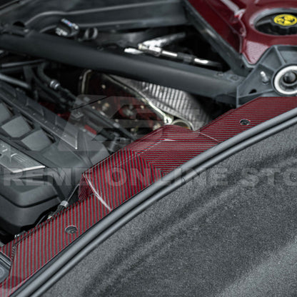 Corvette C8 DRY CARBON FIBER Coupe Engine Bay Panel Cover (3-Pieces Version)