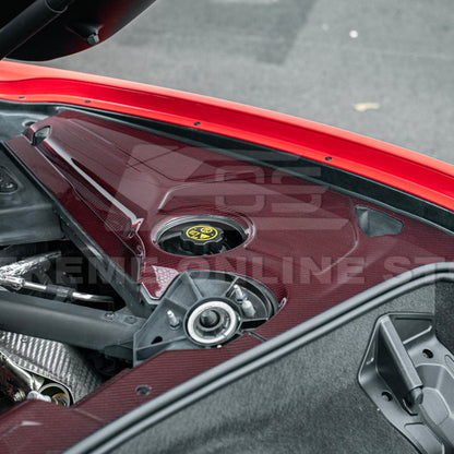Corvette C8 DRY CARBON FIBER Coupe Engine Bay Panel Cover (3-Pieces Version)