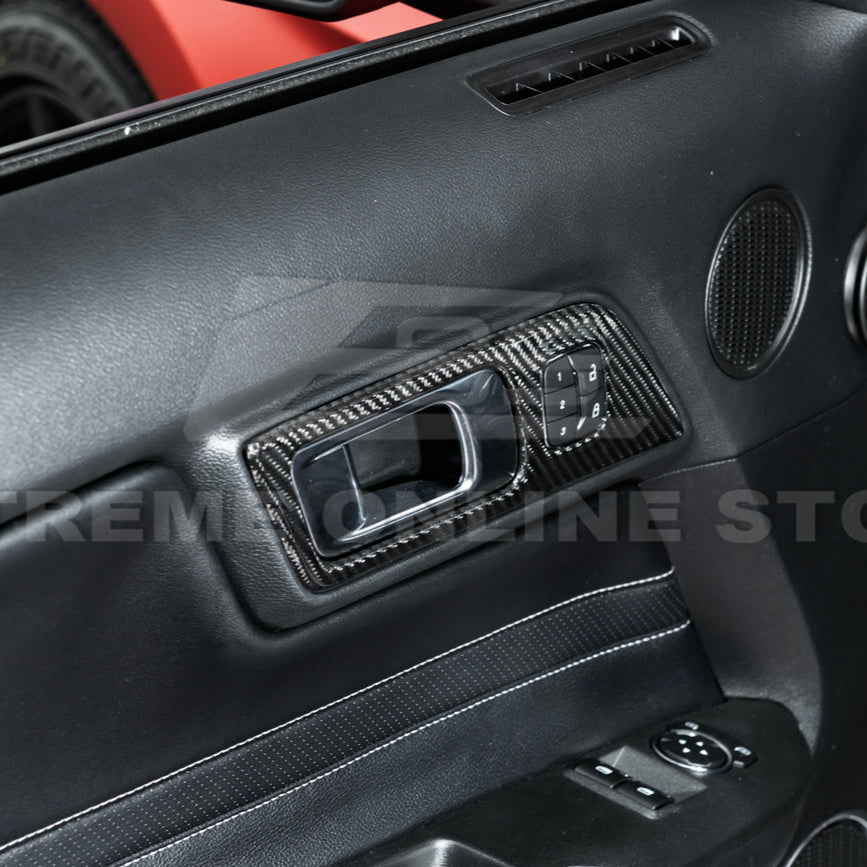 2015-Up Ford Mustang DRY CARBON FIBER Door Handle Panel Cover