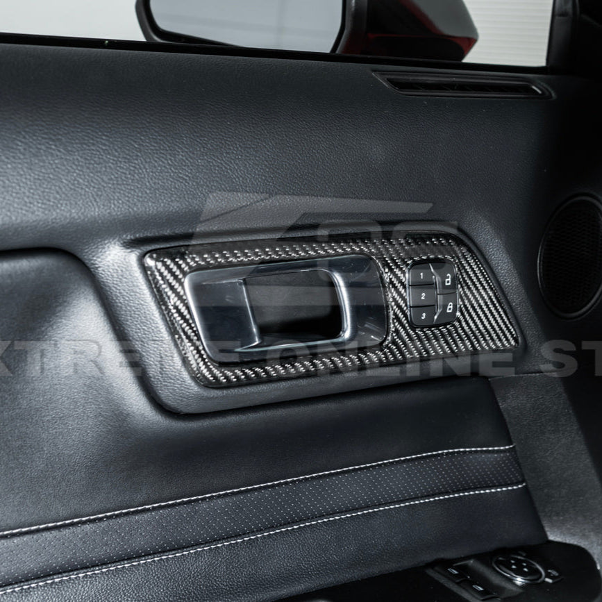 2015-Up Ford Mustang DRY CARBON FIBER Door Handle Panel Cover