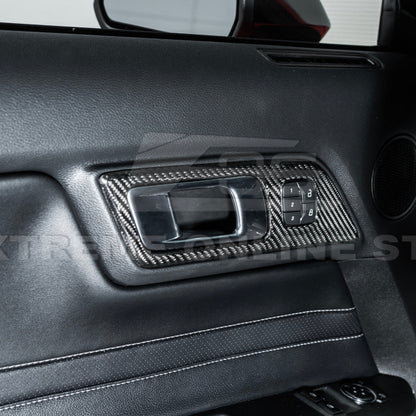 2015-Up Ford Mustang DRY CARBON FIBER Door Handle Panel Cover