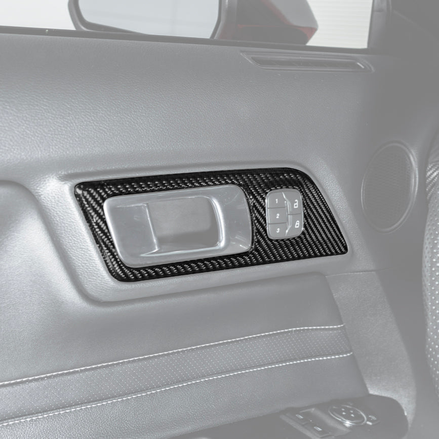 2015-Up Ford Mustang DRY CARBON FIBER Door Handle Panel Cover