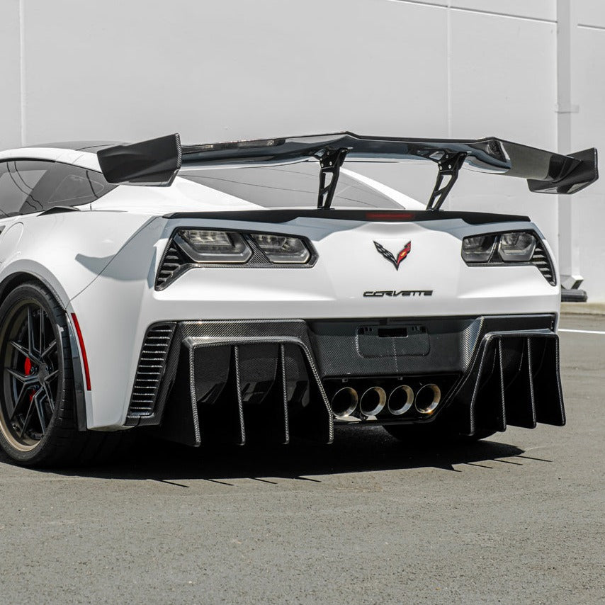 Corvette C7 Track Package Rear Bumper Finned Diffuser