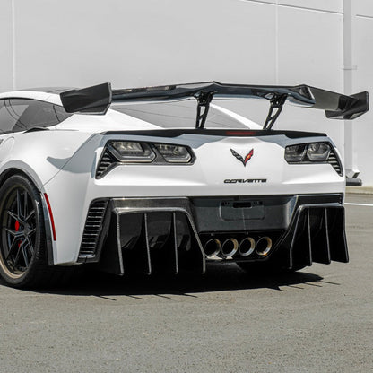 Corvette C7 Track Package Rear Bumper Finned Diffuser