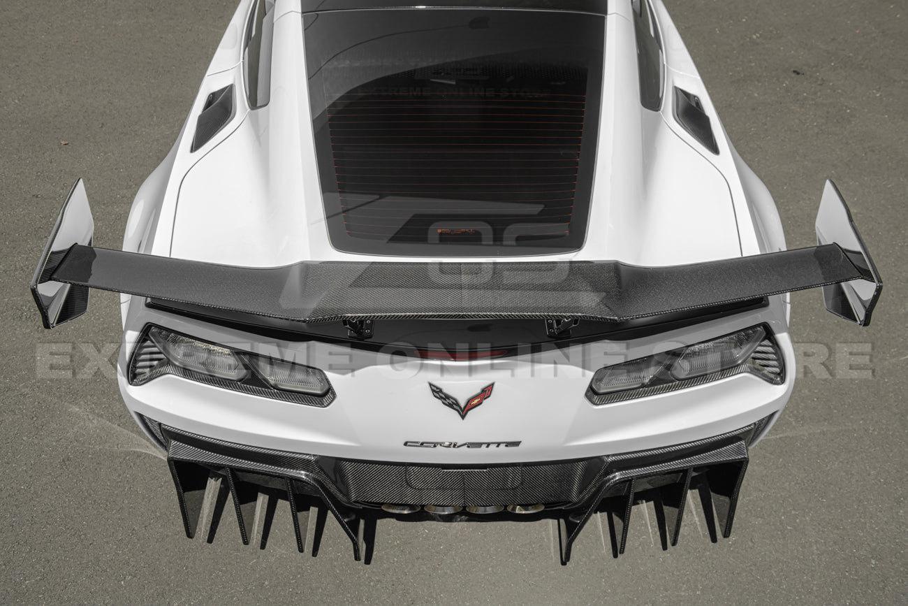 Corvette C7 Track Package Rear Bumper Finned Diffuser