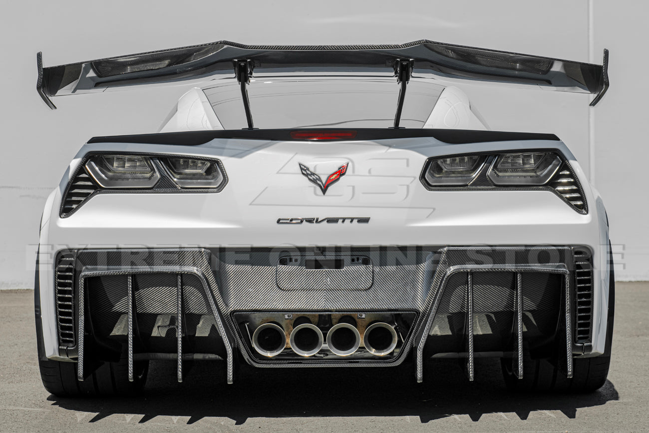 Corvette C7 Track Package Rear Bumper Finned Diffuser