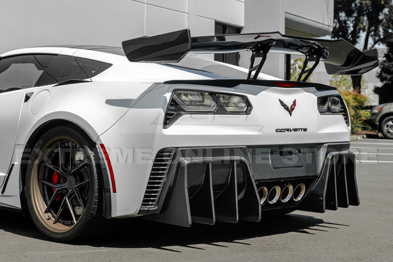 Corvette C7 Track Package Rear Bumper Finned Diffuser