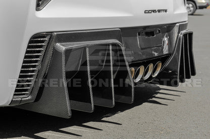 Corvette C7 Track Package Rear Bumper Finned Diffuser
